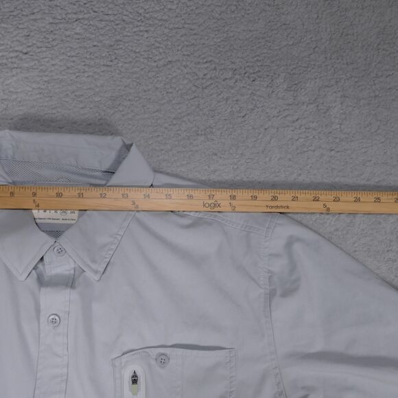 Gillz Shirt Mens XXL Gray Performance Fishing Vented Stretch Outdoor Button Up - Picture 9 of 16